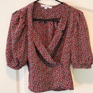 Floral wrap blouse